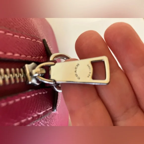 Coach Rowan Satchel Bag With Signature Canvas Strap Pink